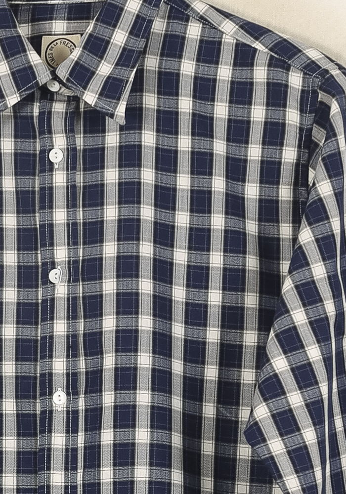 Chemise à Carreaux Bleue et Blanche - Taille XXL/44 de la marque Ines de la Fressange Paris | PARAD67908 - Vendu par Paradigme - Image 3