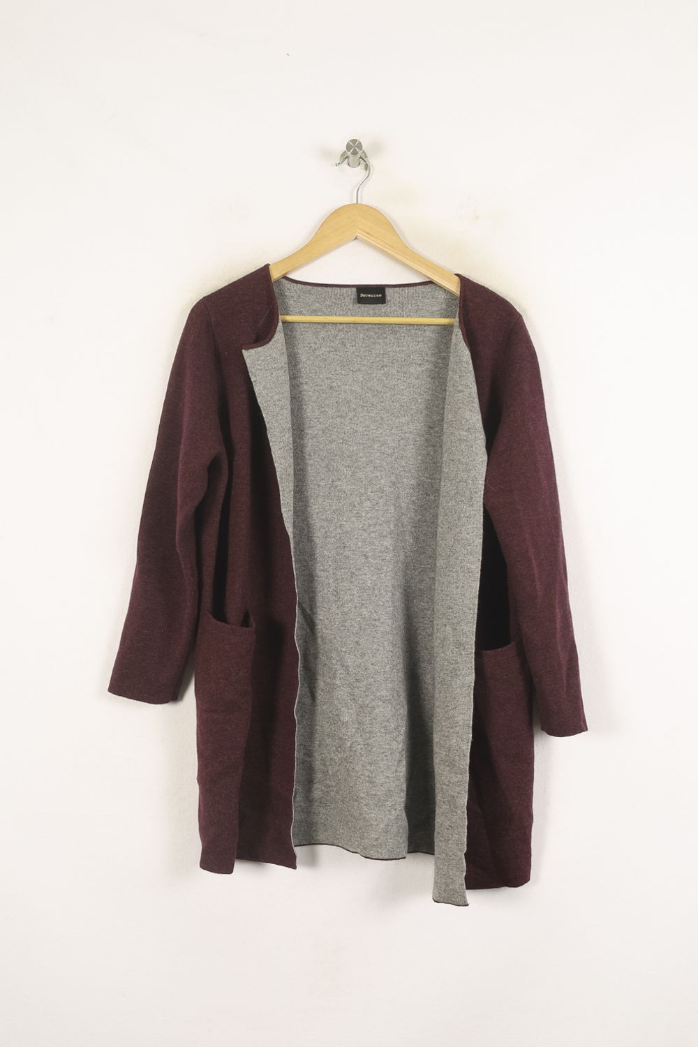Cardigan Bordeaux et Gris - Taille S/36 de la marque Bérénice | PARAD73255 - Vendu par Paradigme - Image 2