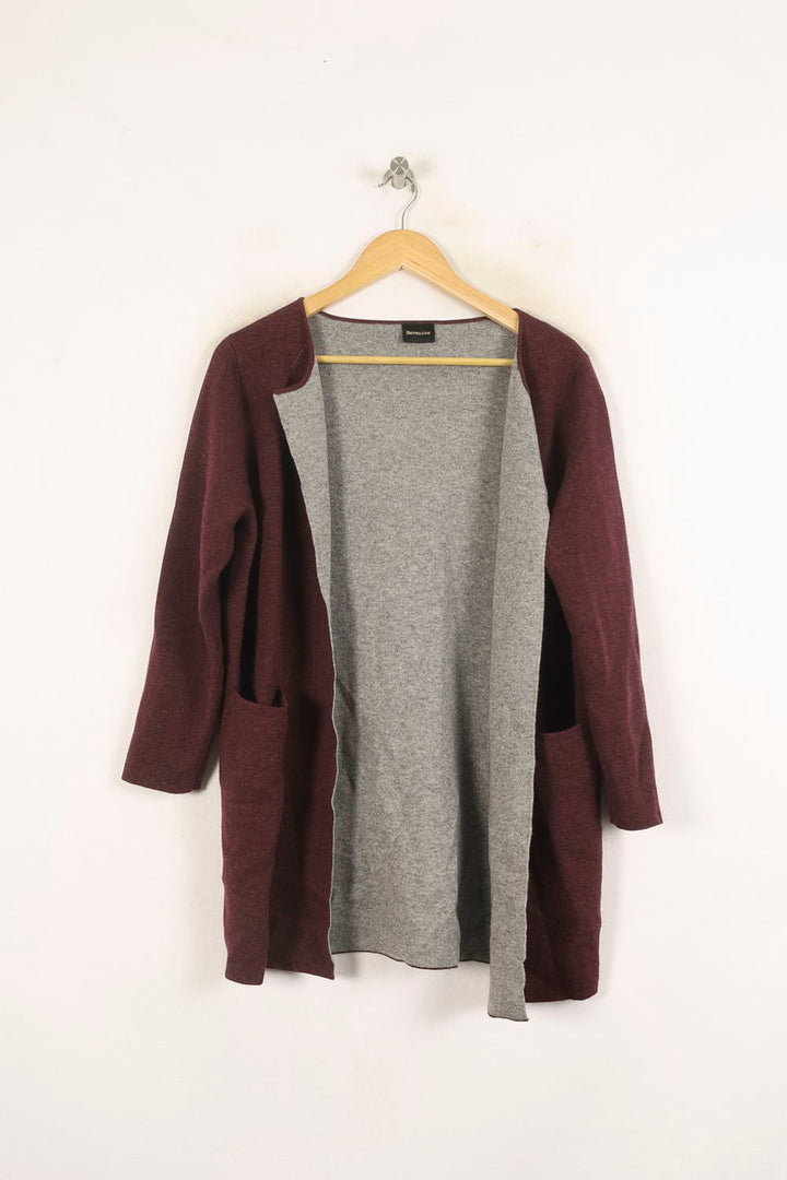 Cardigan Bordeaux et Gris - Taille S/36 de la marque Bérénice | PARAD73255 - Vendu par Paradigme - Image 2