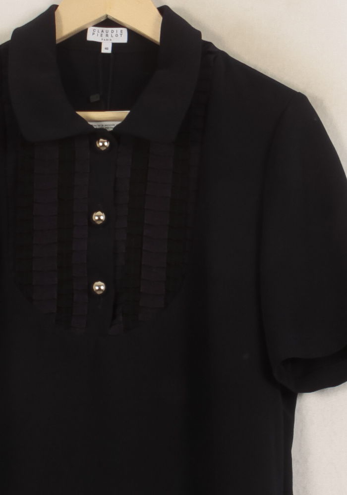 Robe Courte Noire - Taille L/40 de la marque Claudie Pierlot | PARAD44576 - Vendu par Paradigme - Image 3