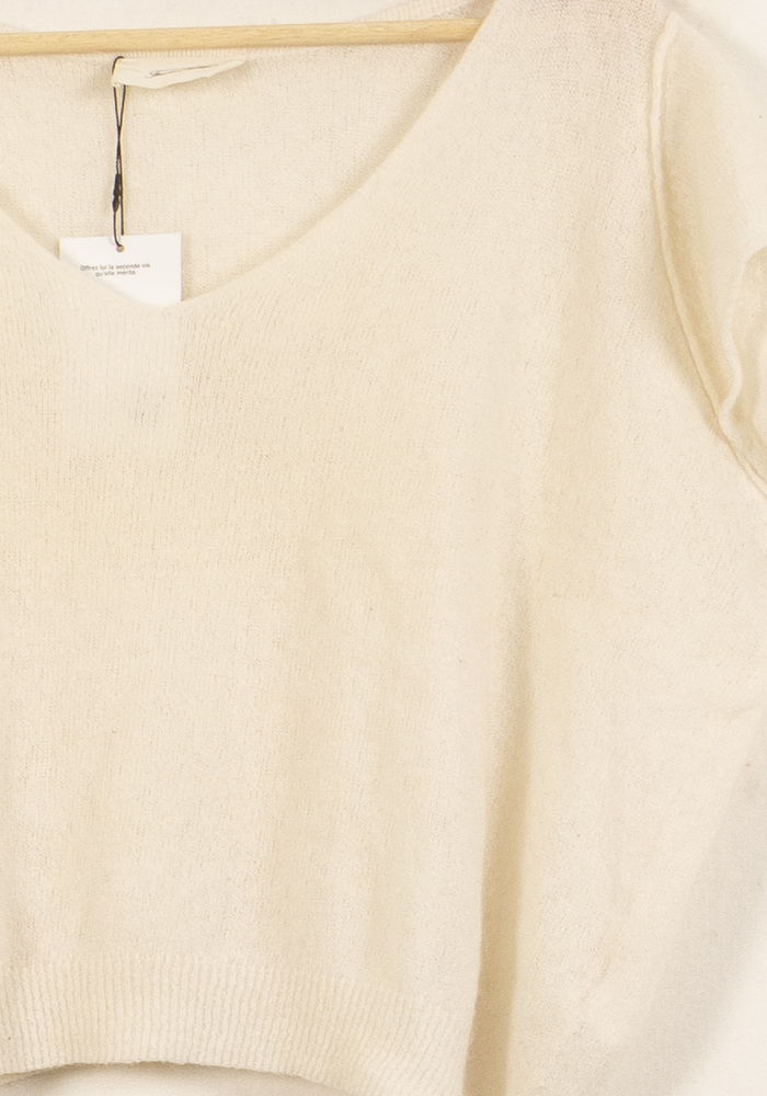 Pull Blanc - Taille L/40 de la marque American Vintage | PARAD45937 - Vendu par Paradigme - Image 3