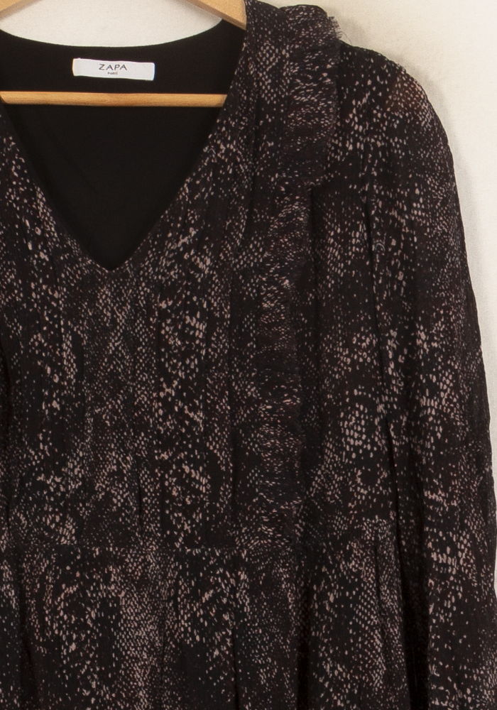 Robe Midi Noire et Rose - Taille L/40 de la marque ZAPA | PARAD55312 - Vendu par Paradigme - Image 3