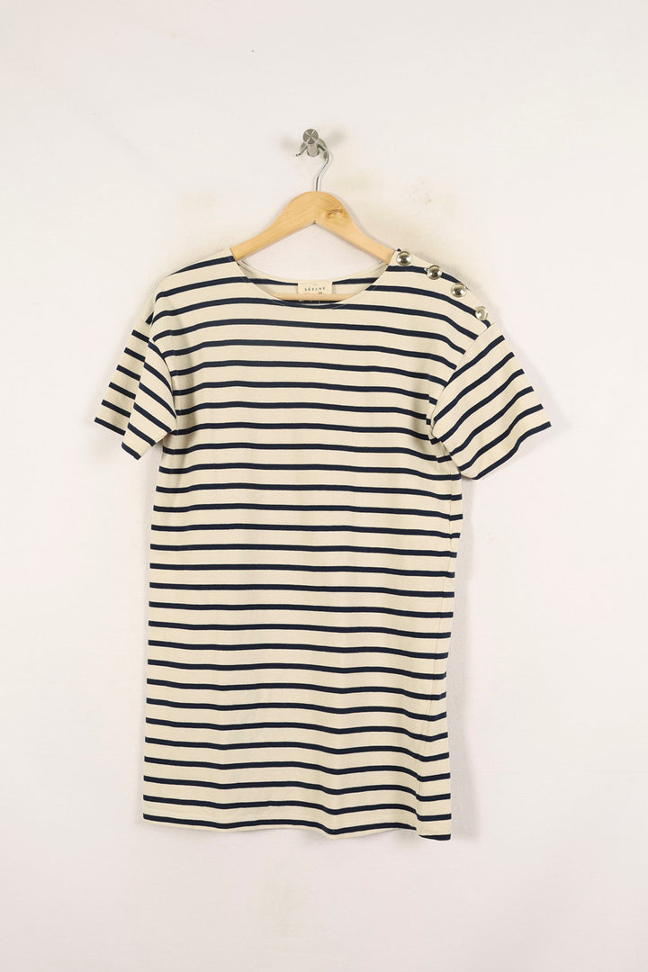 Robe Courte Blanche et Noire - Taille L/40 de la marque Sézane | PARAD73173 - Vendu par Paradigme - Image 2