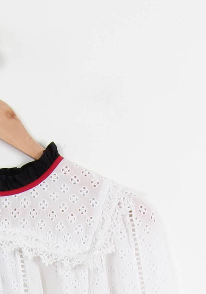 Blouse Blanche et Noire - Taille S/36 de la marque ba&sh | PARAD67266 - Vendu par Paradigme - Image 3