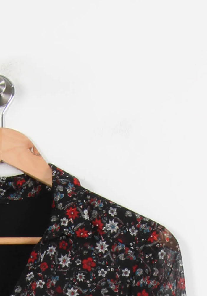 Robe Fleurie Noire et Rouge - Taille XS/34 de la marque One Step | PARAD69127 - Vendu par Paradigme - Image 3
