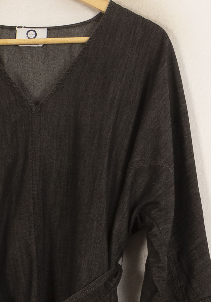 Robe Ceinturée Noire - Taille XL/42 de la marque Marina Rinaldi | PARAD64950 - Vendu par Paradigme - Image 3