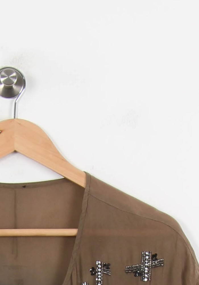 Blouse Marron et Noire - Taille M/38 de la marque IKKS | PARAD62146 - Vendu par Paradigme - Image 3