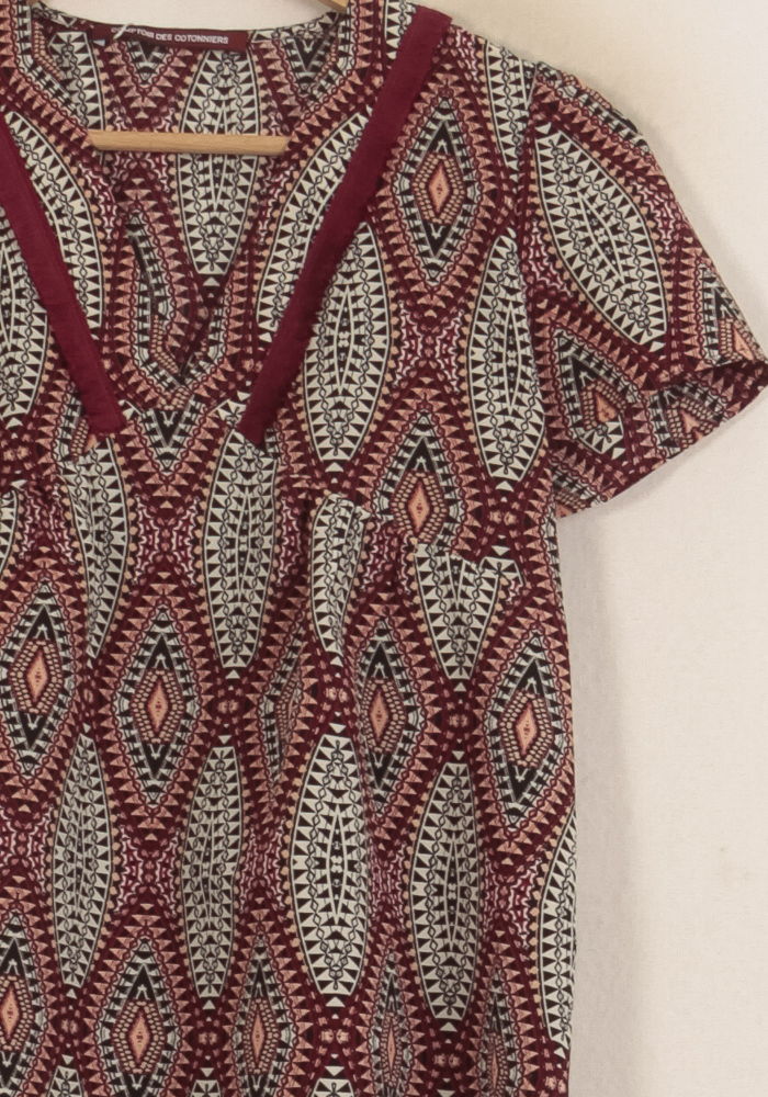 Blouse Bordeaux et Beige - Taille S/36 de la marque Comptoir des Cotonniers | RVLI1292 - Vendu par Paradigme - Image 3