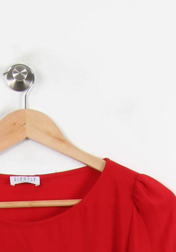 Blouse Rouge - Taille S/36 de la marque Claudie Pierlot | PARAD69529 - Vendu par Paradigme - Image 3