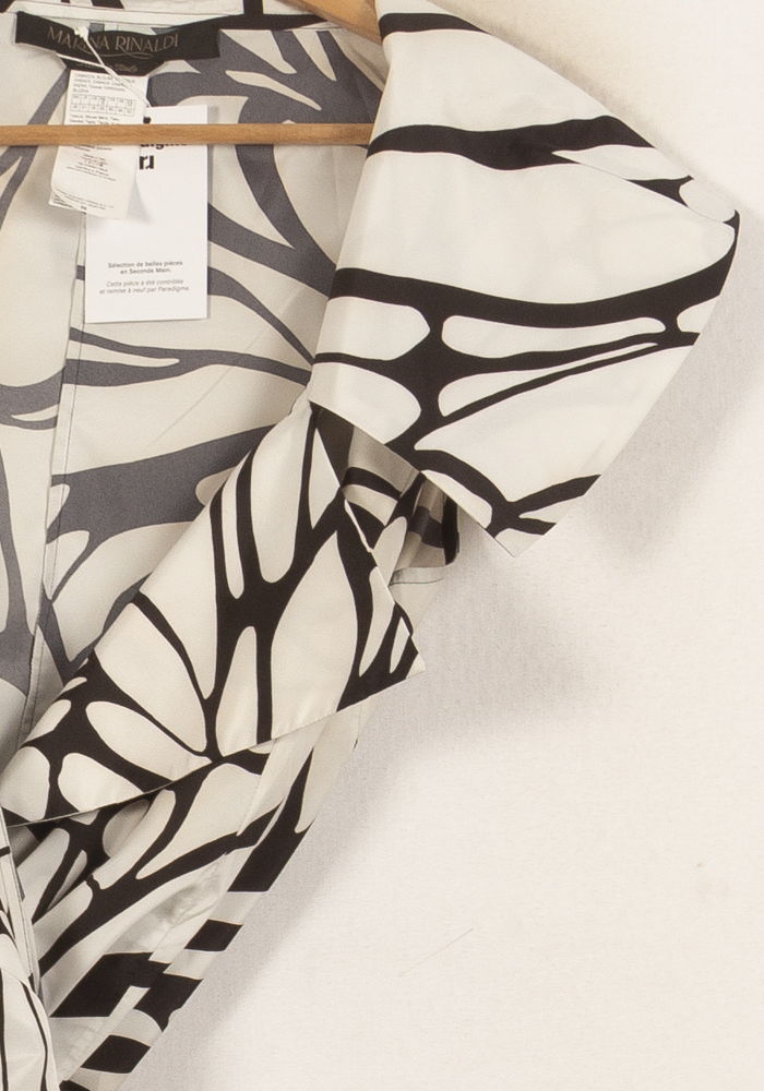 Blouse Porte-feuille Blanche et Noire - Taille XL/42 de la marque Marina Rinaldi | PARAD64984 - Vendu par Paradigme - Image 3
