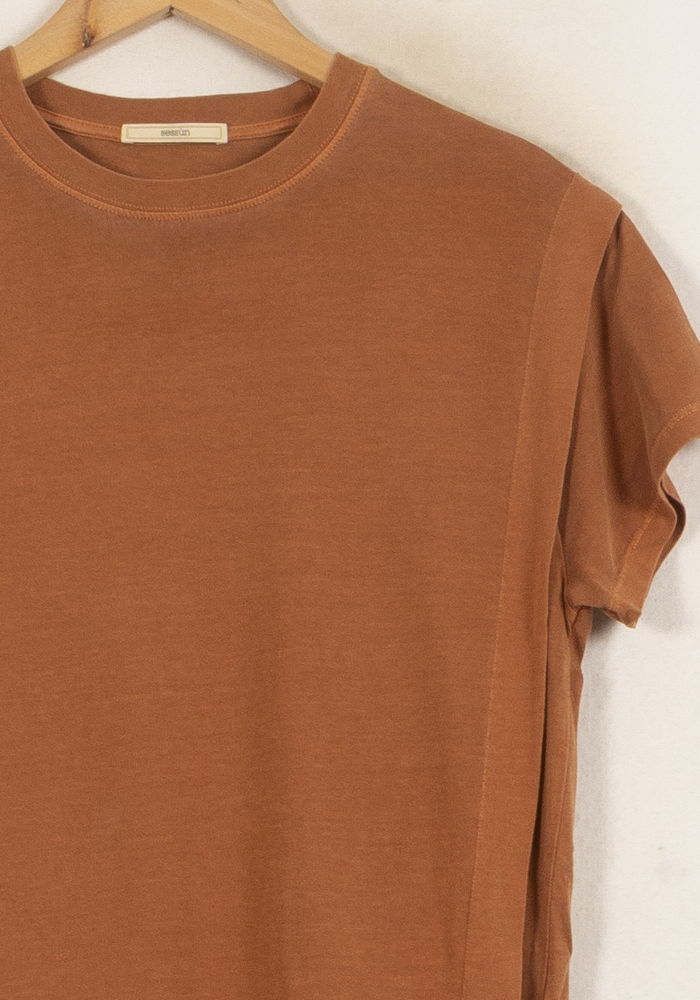 Robe T-shirt Marron - Taille XS/34 de la marque Sessùn | PARAD53603 - Vendu par Paradigme - Image 3