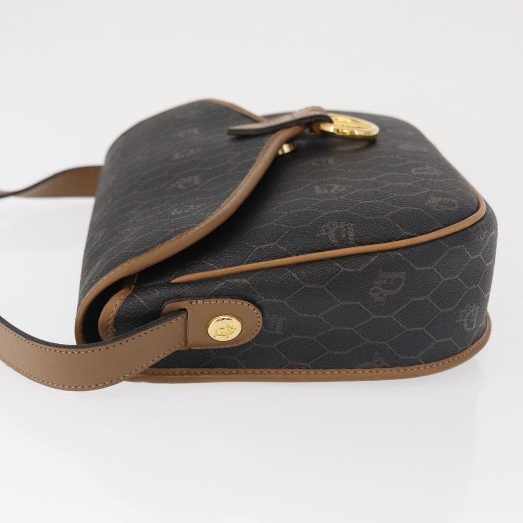 Christian Dior Vintage Honeycomb Flap Crossbody Bag Canvas and Leather