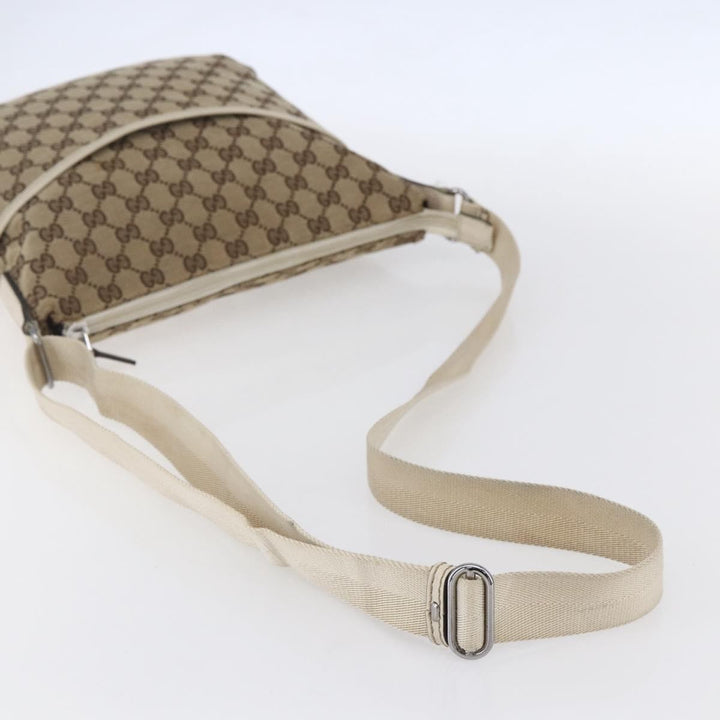 Gucci Zip Messenger Bag GG Canvas with Perforated Leather