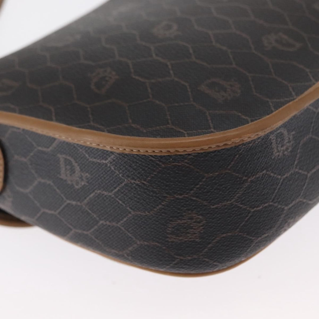 Christian Dior Vintage Honeycomb Flap Crossbody Bag Canvas and Leather