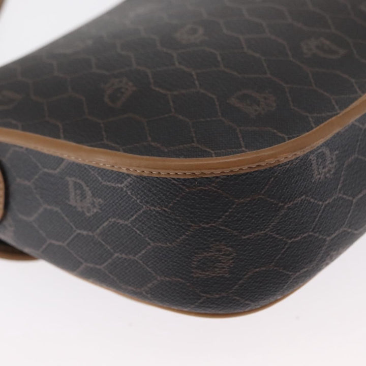 Christian Dior Vintage Honeycomb Flap Crossbody Bag Canvas and Leather