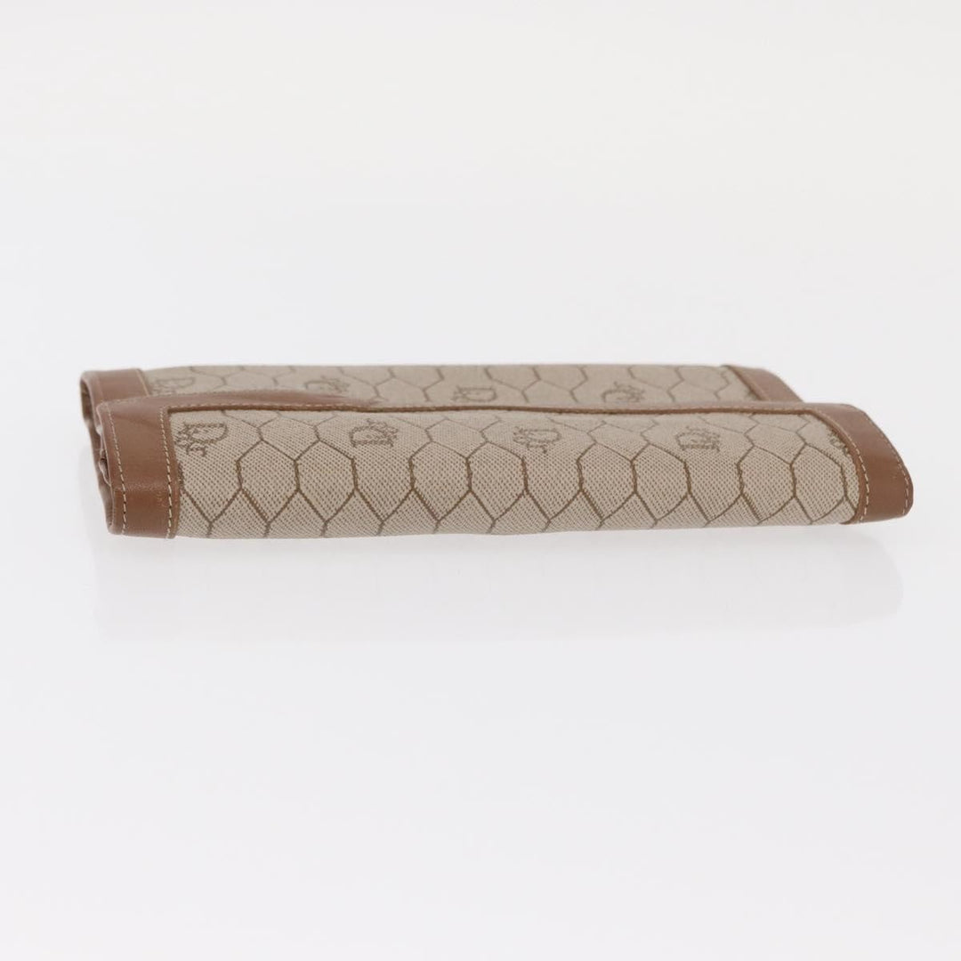 Christian Dior Vintage Honeycomb Flap Wallet Coated Canvas
