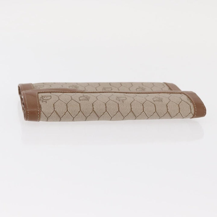 Christian Dior Vintage Honeycomb Flap Wallet Coated Canvas