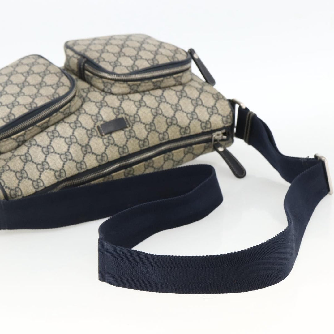 Gucci Double Pocket Messenger Bag GG Coated Canvas