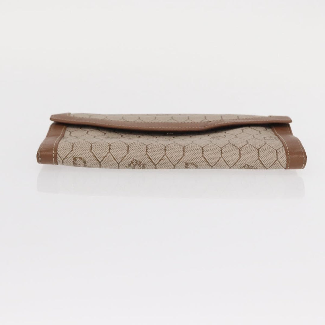 Christian Dior Vintage Honeycomb Flap Wallet Coated Canvas