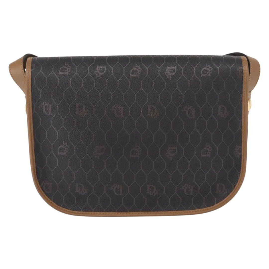 Christian Dior Vintage Honeycomb Flap Crossbody Bag Canvas and Leather