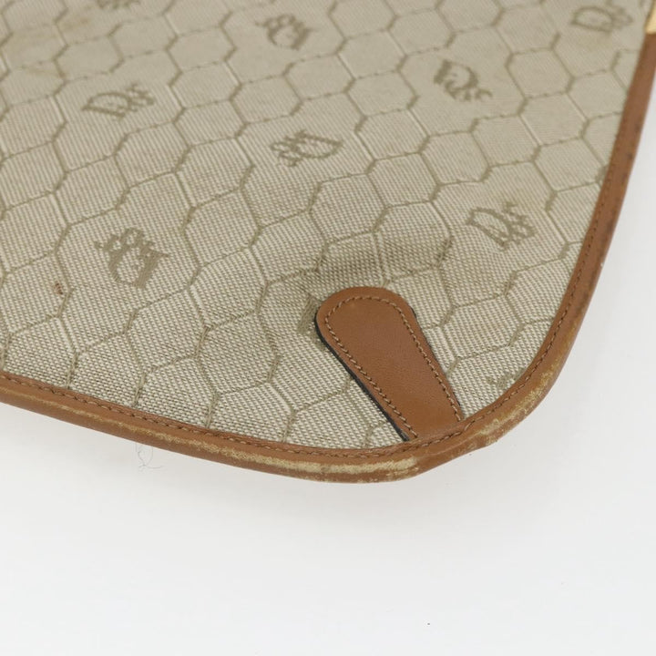 Christian Dior Vintage Honeycomb Shoulder Bag Canvas and Leather