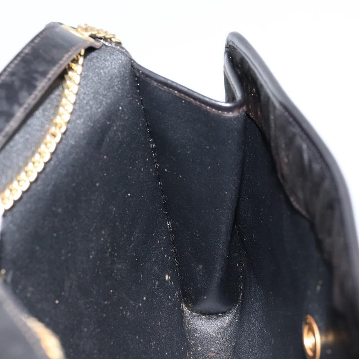 Christian Dior Vintage CD Chain Flap Shoulder Bag Diorissimo Canvas