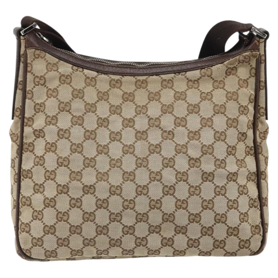 Gucci Vintage Shoulder Bag GG Canvas and Leather