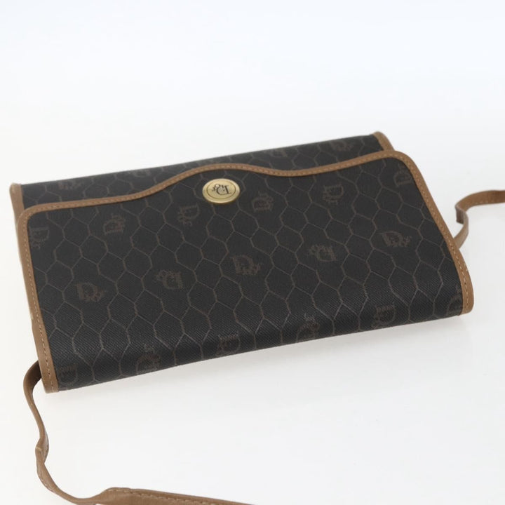 Christian Dior Vintage Honeycomb Flap Crossbody Bag Canvas and Leather