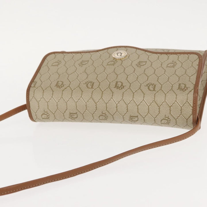 Christian Dior Vintage Honeycomb Flap Crossbody Bag Canvas and Leather