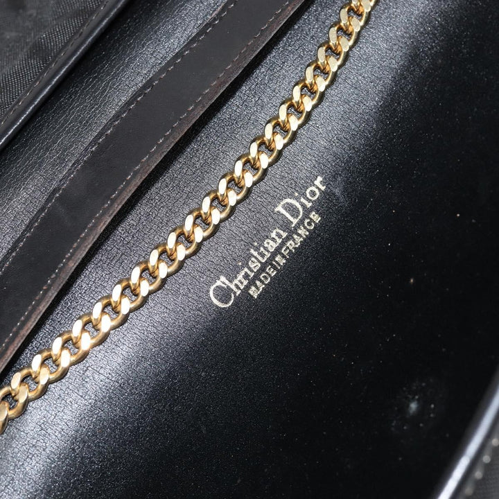 Christian Dior Vintage CD Chain Flap Shoulder Bag Diorissimo Canvas
