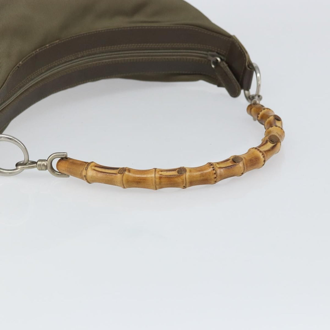 Gucci Vintage Bamboo Shoulder Bag Nylon
