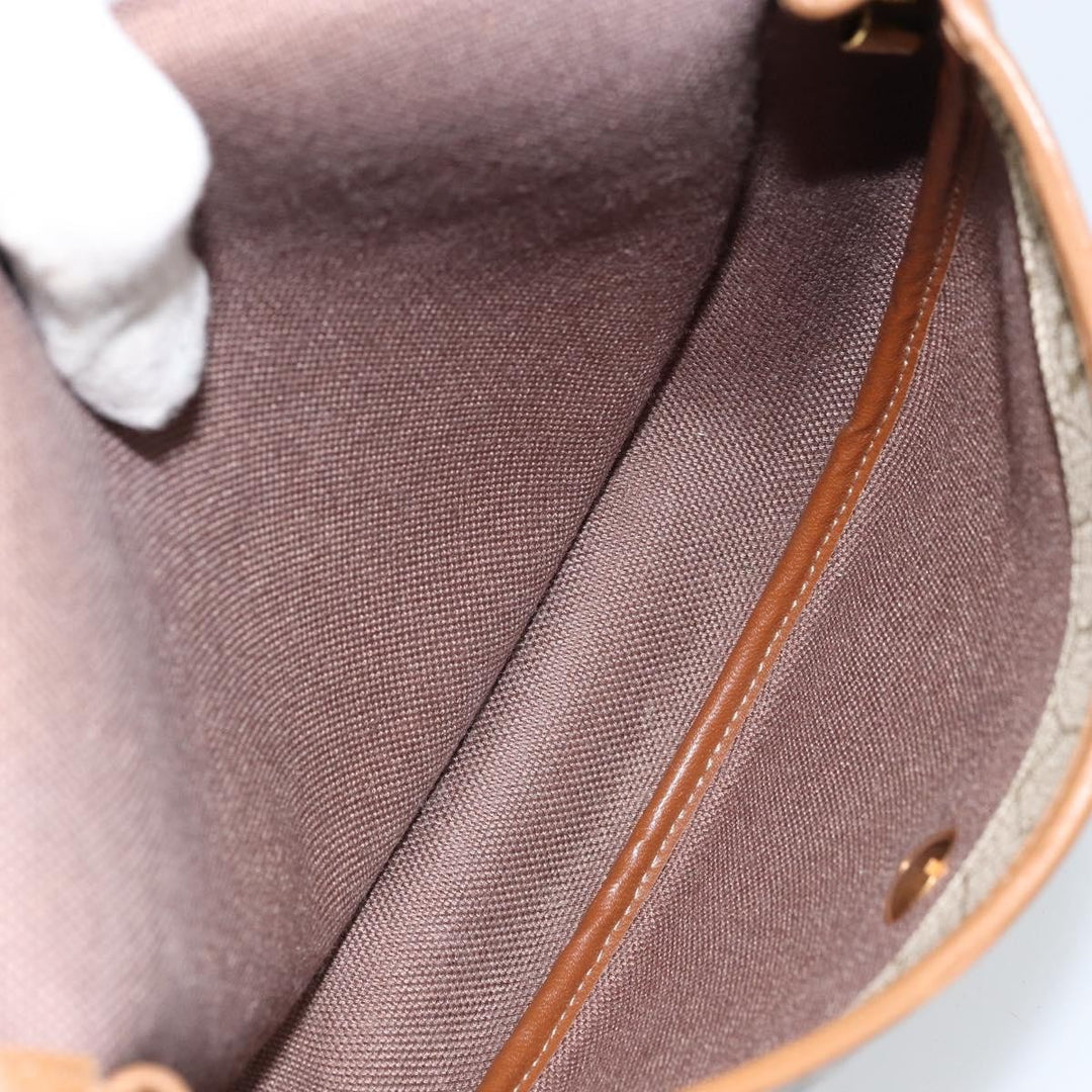 Christian Dior Vintage Honeycomb Shoulder Bag Canvas and Leather