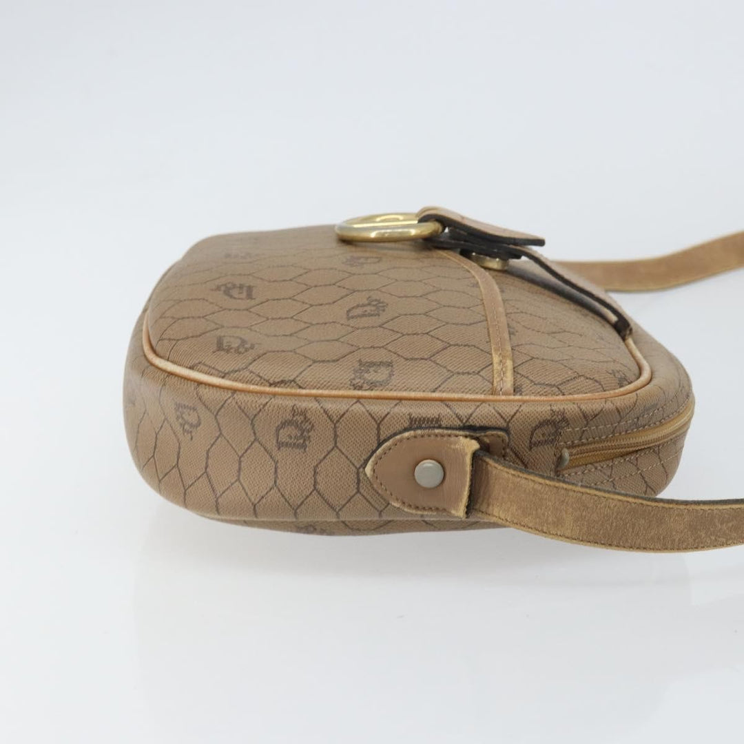 Christian Dior Vintage Honeycomb Shoulder Bag Canvas and Leather