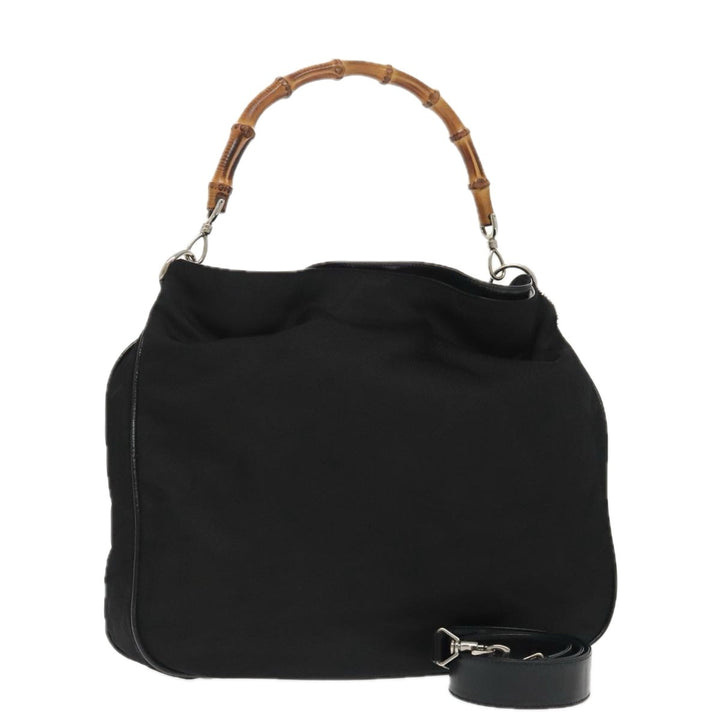 Gucci Vintage Bamboo Handle Open Hobo Nylon