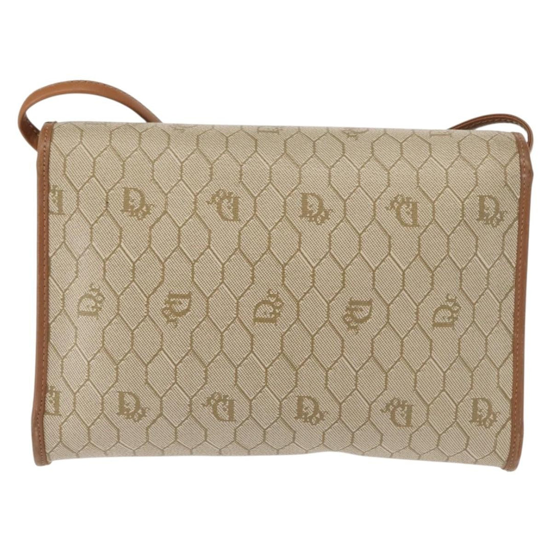 Christian Dior Vintage Honeycomb Flap Crossbody Bag Canvas and Leather
