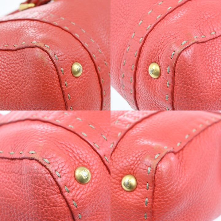 Fendi Selleria Linda Satchel Pebbled Leather