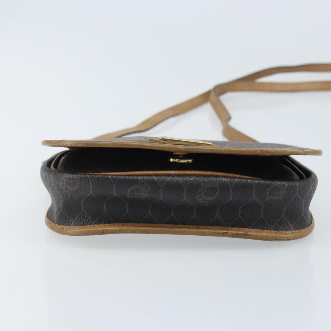 Christian Dior Vintage Honeycomb Flap Crossbody Bag Canvas and Leather