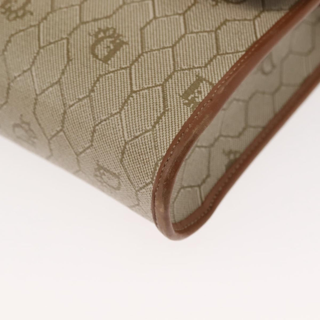 Christian Dior Vintage Honeycomb Flap Crossbody Bag Canvas and Leather