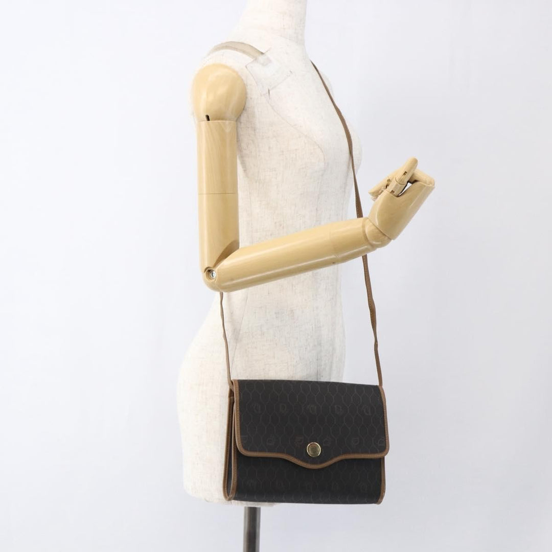 Christian Dior Vintage Honeycomb Flap Crossbody Bag Canvas and Leather