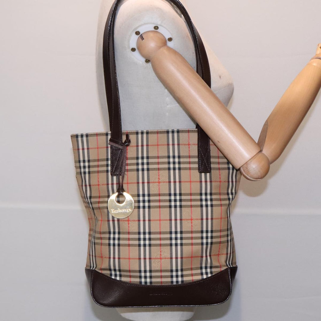 Burberry Nova Check Tote Canvas and Leather
