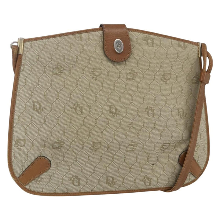 Christian Dior Vintage Honeycomb Shoulder Bag Canvas and Leather