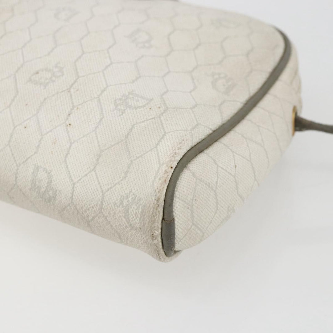 Christian Dior Vintage Honeycomb Shoulder Bag Canvas and Leather