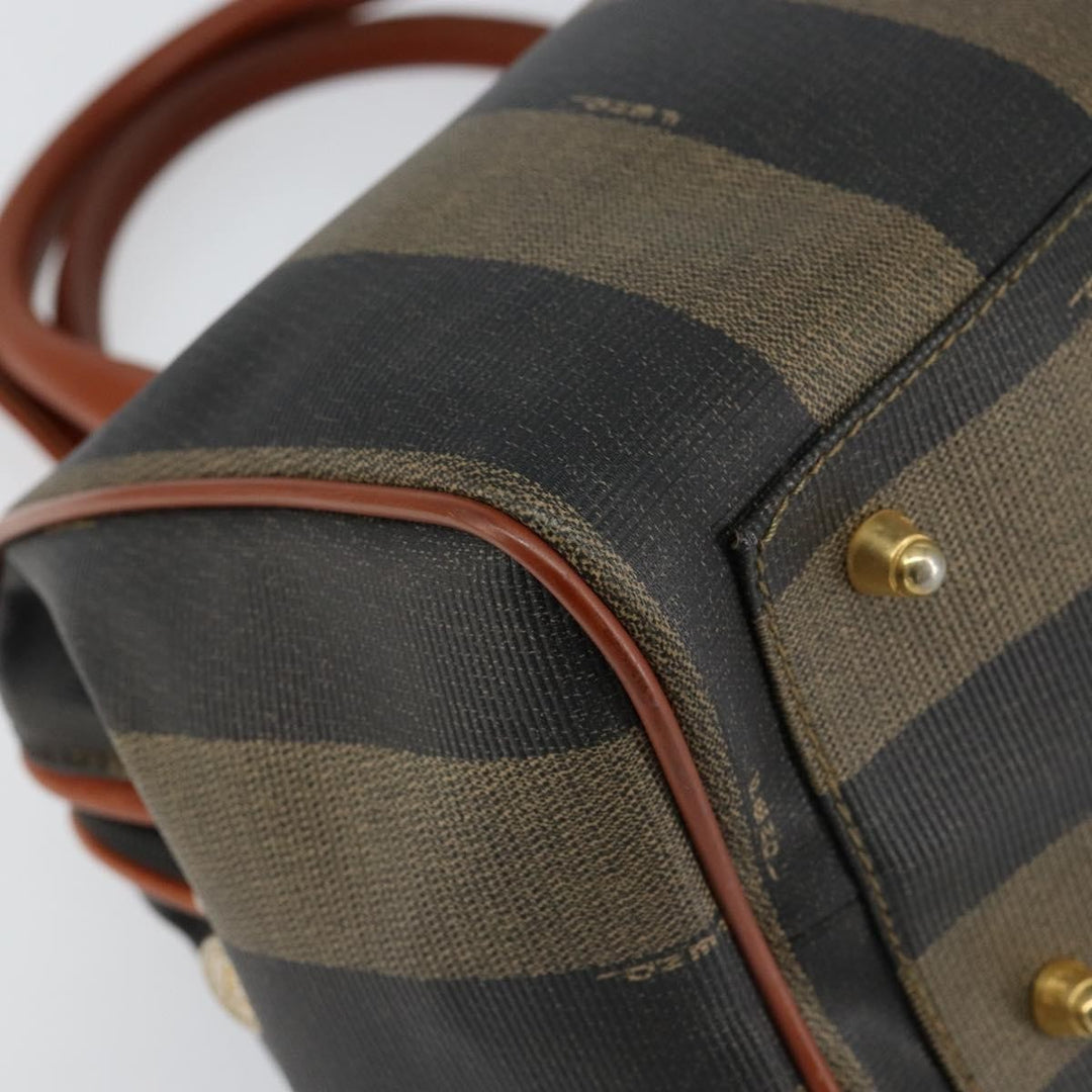 Fendi Vintage Pequin Convertible Boston Bag Coated Canvas