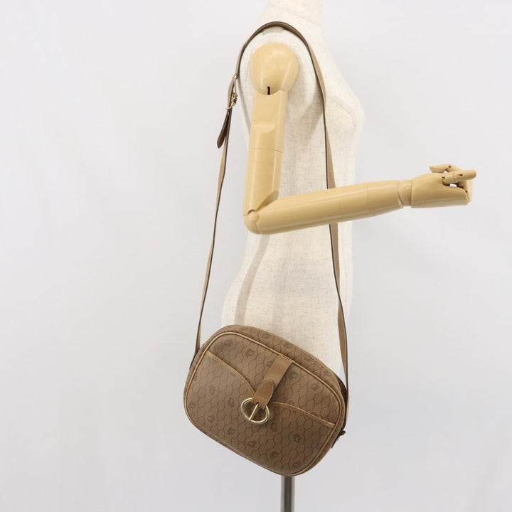 Christian Dior Vintage Honeycomb Shoulder Bag Canvas and Leather