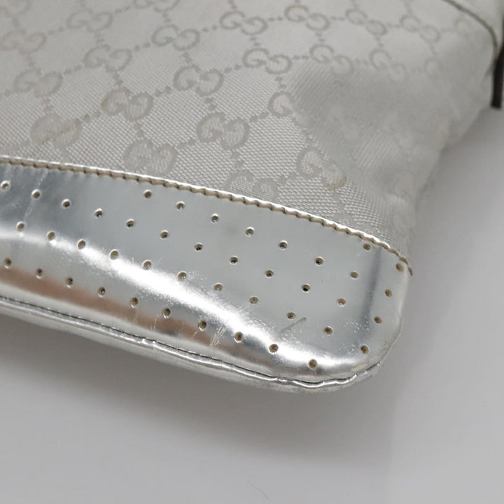 Gucci Zip Messenger Bag GG Canvas with Perforated Leather