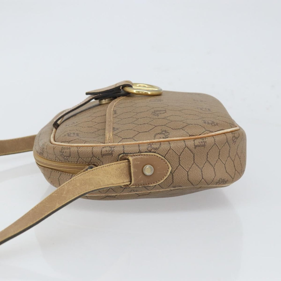 Christian Dior Vintage Honeycomb Shoulder Bag Canvas and Leather