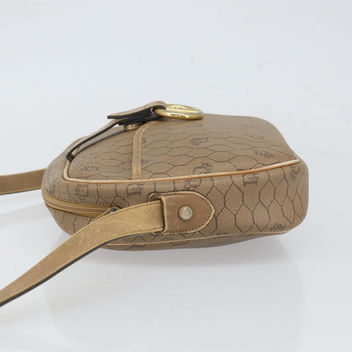Christian Dior Vintage Honeycomb Shoulder Bag Canvas and Leather