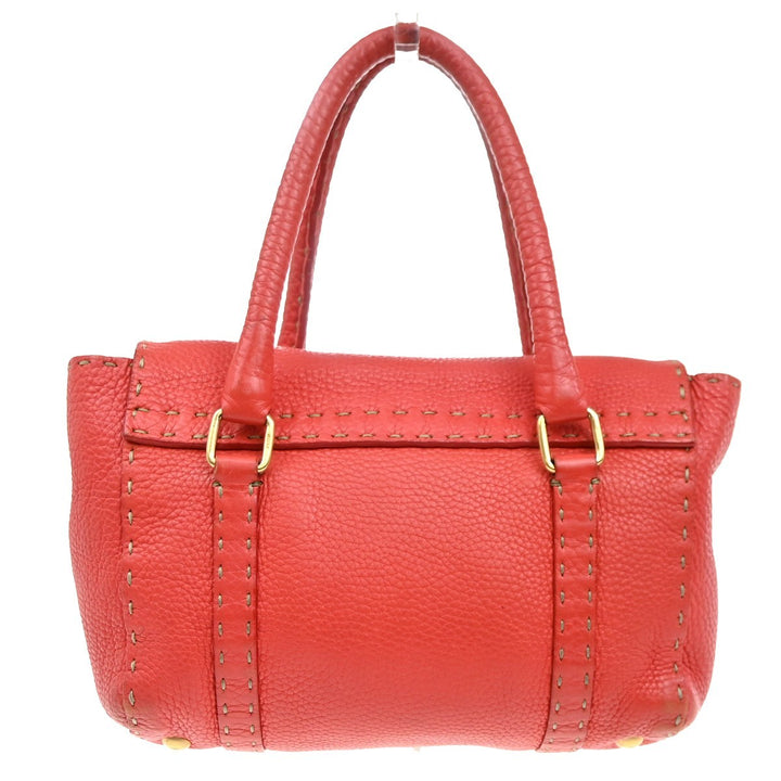 Fendi Selleria Linda Satchel Pebbled Leather
