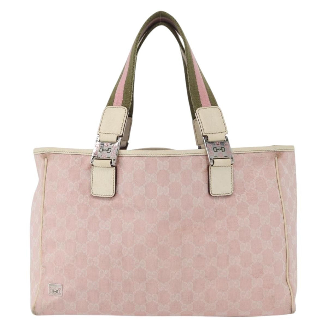 Gucci Web Handle Buckle Tote GG Canvas