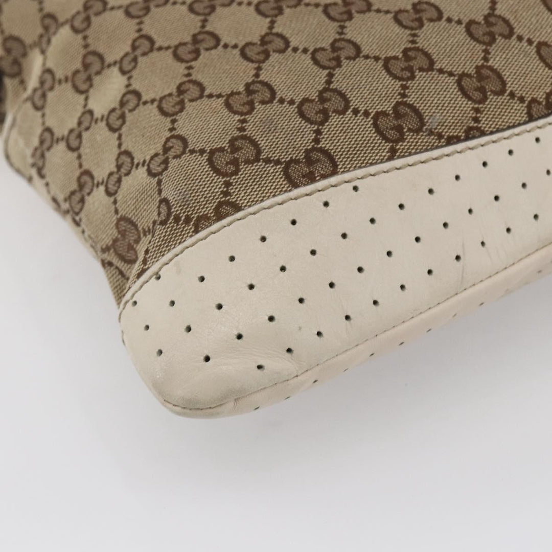 Gucci Zip Messenger Bag GG Canvas with Perforated Leather
